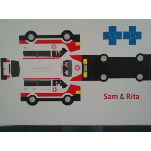 Vorlage Bastelbogen ASBÖ Rettungsauto 